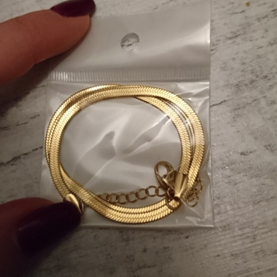 Punk Flat Blade Snake Link Chain Choker Necklace Gold Silver Color Stainless Steel Neck Chains For Women Jewelry Chocker 2021