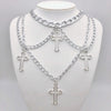 Punk Geometric Silver Color Chain Hollow Cross Pendant Necklaces For Women Trendy Statement Metal Chain Hip hop Jewelry Necklace