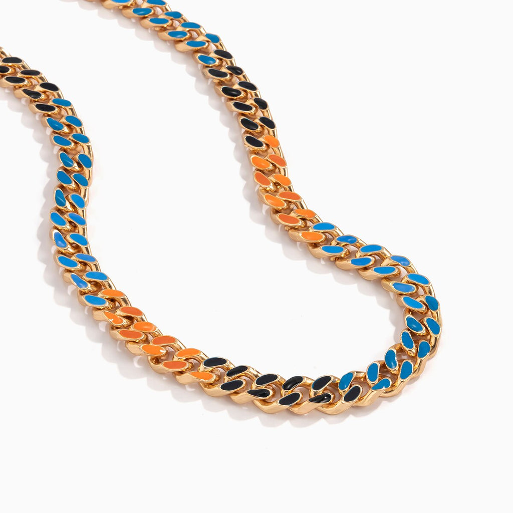 Punk Gold Color Alloy Basic Statement Short Collar Clavicle Chain Choker Necklace For Men Geometric Cuban Buckle Neck Jewelry