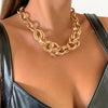 Punk Gold Color Exaggerated Chunky Statement Short Collar Clavicle Chain Choker Necklace For Women Men 2021 Trend Jewelry Gifts