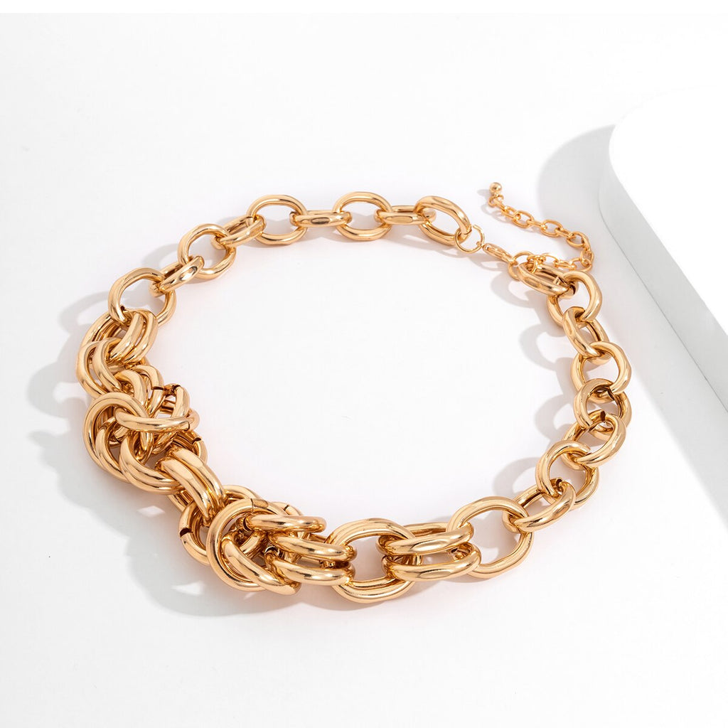 Punk Gold Color Exaggerated Chunky Statement Short Collar Clavicle Chain Choker Necklace For Women Men 2021 Trend Jewelry Gifts