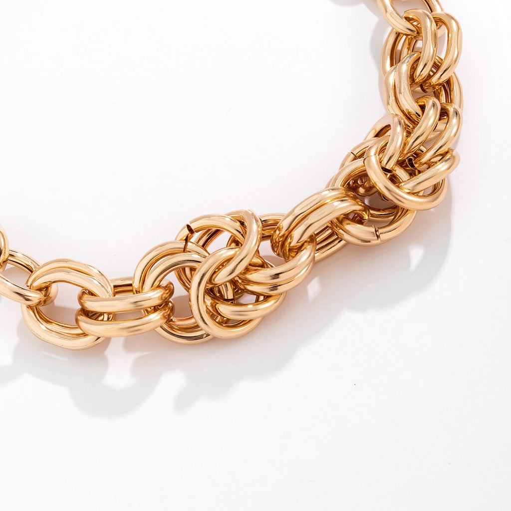 Punk Gold Color Exaggerated Chunky Statement Short Collar Clavicle Chain Choker Necklace For Women Men 2021 Trend Jewelry Gifts