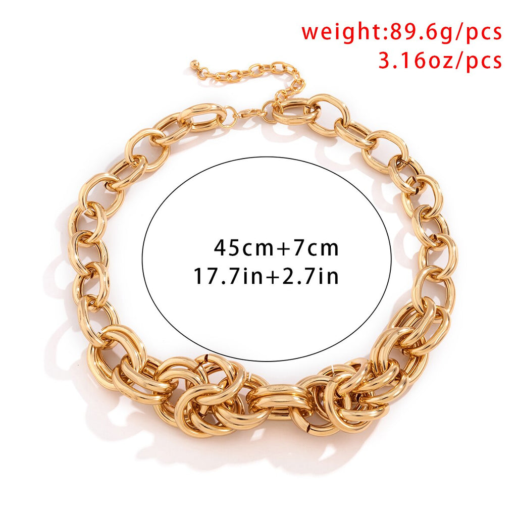 Punk Gold Color Exaggerated Chunky Statement Short Collar Clavicle Chain Choker Necklace For Women Men 2021 Trend Jewelry Gifts