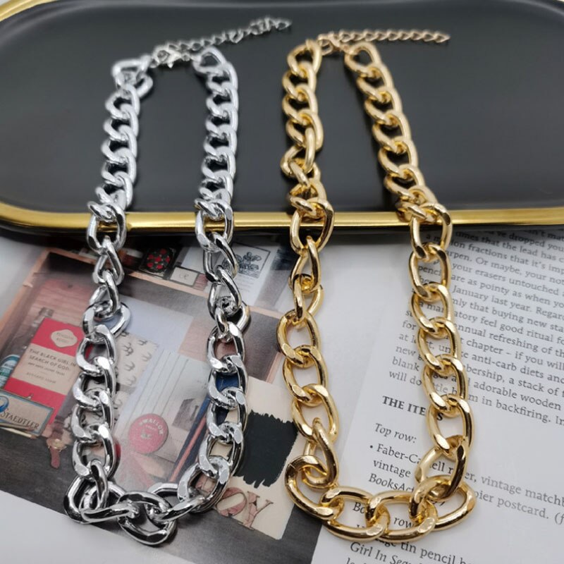 Punk Gold Color Thick Chain Necklace For Women 2021 Hip Hop Exaggerated Big Chunky Collar Necklaces Party Jewelry Gift
