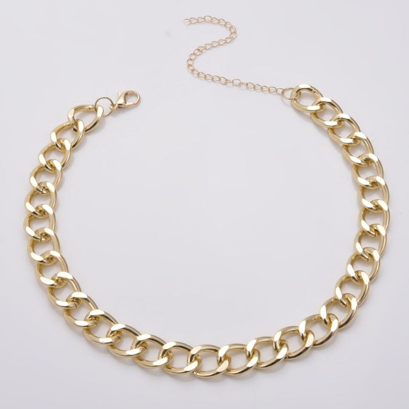 Punk Gold Color Thick Chain Necklace For Women 2021 Hip Hop Exaggerated Big Chunky Collar Necklaces Party Jewelry Gift