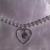Punk Gothic Harajuku Pearl Chain Hollow Heart  Cat Pendant Necklaces Choker With Cat Grunge Fairy Goblincore Indie y2k Jewlery