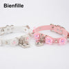 Punk Gothic PU Leather Buckle  Necklace Spiked Choker Handmade Kawaii Rose Flower Necklace Heart Lock With Key 8 Colors