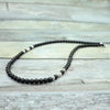 Punk Handmade Natural Stone Beads Short Necklace Antique Skull Gothic Beaded Necklace For Men Neckless Jewelry Homme