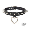 Punk Harajuku pointed nails rivets peach heart ladies necklace pendant leather collar pu women's collar chain collarbone chain