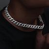 Punk Hip Hop Cuban Link Chain Choker Necklace Iced Out Rapper Crystal Necklace Bling Rhinestone men Jewelry Gift
