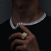 Punk Hip Hop Cuban Link Chain Choker Necklace Iced Out Rapper Crystal Necklace Bling Rhinestone men Jewelry Gift