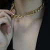 Punk Hip Hop Curb Rock Women's Neck Chain Choker Necklace Men Simple Minimalist Chunky Collar Necklace Women Costume Jewelry