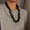Punk Hip Hop Acrylic Link Chain Necklace Rock Gothic Chunky Plastic Choker Collar Necklace for Women Bijoux  Accessories