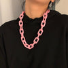 Punk Hip Hop Acrylic Link Chain Necklace Rock Gothic Chunky Plastic Choker Collar Necklace for Women Bijoux  Accessories
