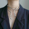 Punk Hip Hop Flexible Metal Snake Necklace Adjustable Gold Silver Color Multi-Function Necklace For Women Girls Party Jewelry