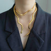 Punk Hip Hop Flexible Metal Snake Necklace Adjustable Gold Silver Color Multi-Function Necklace For Women Girls Party Jewelry
