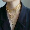 Punk Hip Hop Flexible Metal Snake Necklace Adjustable Gold Silver Color Multi-Function Necklace For Women Girls Party Jewelry