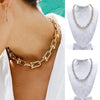 Punk Hip Hop Golden Metal Choker Necklace for Women Statement Necklaces Gothic Cuban Chunky Chain Charm Necklace
