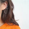 Punk Hop Long Chain Drop Earrings Silver Circle Heart Statement Earrings For Women Bts Accessories Korean Jewelry 1PC