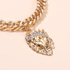 Punk Hip Hop Mens Necklace Crystal Lion Head Pendant Cuban Chain Necklaces for Women Party Choker Birthday Punk Rock Jewelry