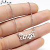 Punk Hip Hop Silver Color Art Letter FREAK Pendant Necklace Women Babygirl Angel Charms Clavicle Chain Necklaces Jewelry