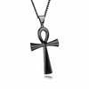 Punk Hip-hop Bow Hollow Titanium Steel Pendant Necklace Glossy Stainless Steel Ancient Egyptian Cross Men's Jewelry