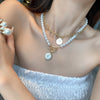 Punk Irregular Pearl Necklace Stainless Steel Curb Cuban Link Chain Choker for Men Women Gold Color Male Jewelry Gift