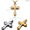 Punk Large Cruz Pendant Necklace For Men Male Stainless Steel Shiny Waterproof Boyfriend Gift
