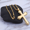 Punk Large Cruz Pendant Necklace For Men Male Stainless Steel Shiny Waterproof Boyfriend Gift