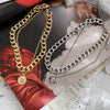 Punk Layered Chain Necklace Neck Chains for Women Vintage Exaggerated Golden Hoop Metal Necklace 2021 Clavicle Jewelry