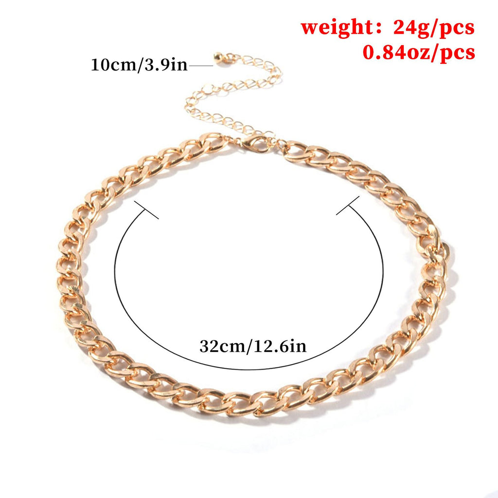 Punk Link Chain Choker Necklace For Women Men Charm Necklace Collares Jewelry Gold Color Thick Chain Necklace Big chocker
