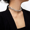 Punk Metal Chain Choker Necklace Women Goth Clavicle Chain Necklace Charm Collar Statement Necklace Hip Hop Jewelry Female