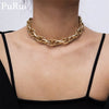 Punk Metal Chain Choker Necklace Women Goth Clavicle Chain Necklace Charm Collar Statement Necklace Hip Hop Jewelry Female