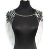 Punk Metal Statement Necklaces Women Collar Shoulder Long Chain Pendants Necklaces Sexy Body Jewelry Accessories UKMOC
