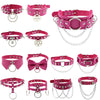 Punk Metal Tassel Rose Color Choker Necklace Sexy Spiked Neck Strap Clavicle Collar Men Necklaces Hollween Women Y2K Jeweley
