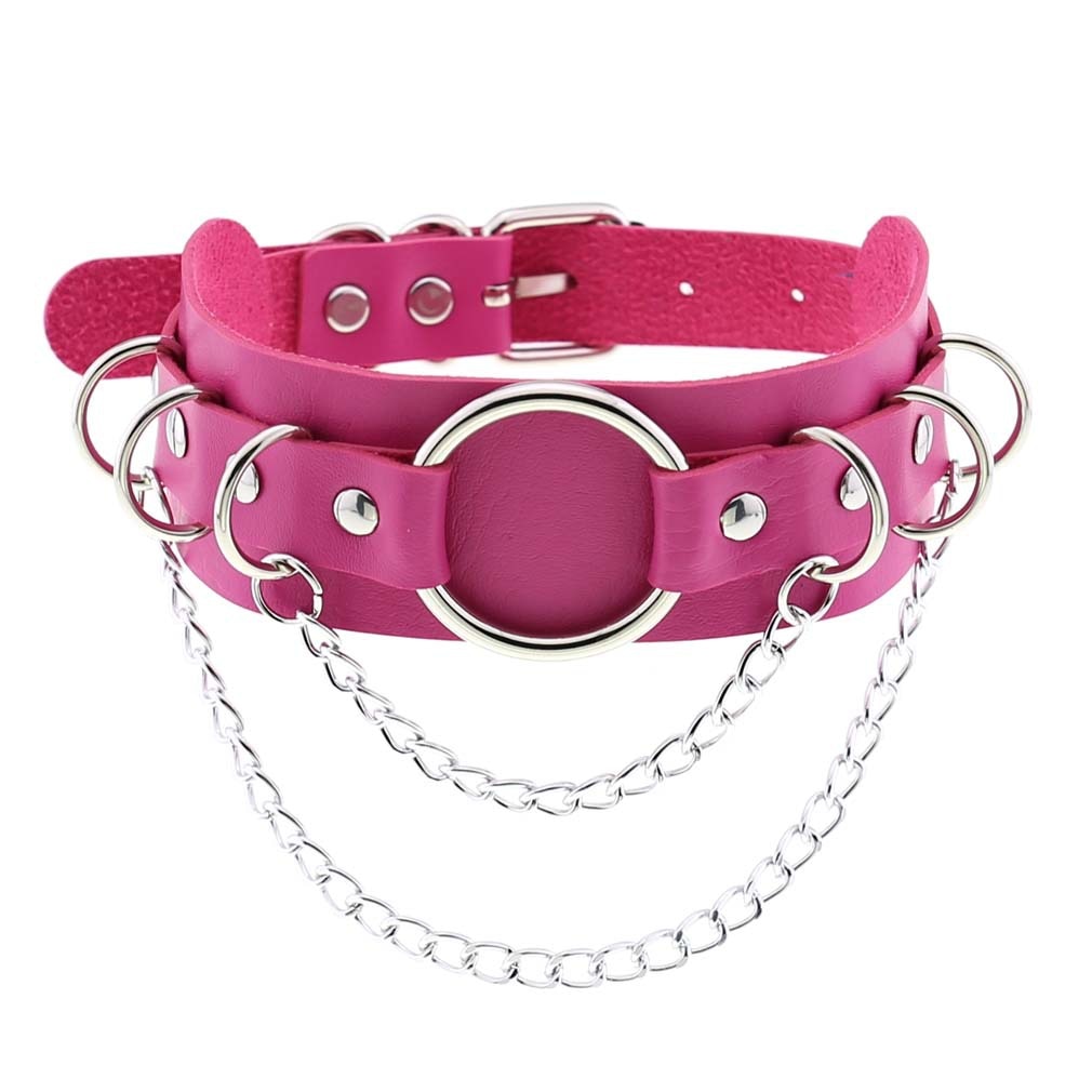Punk Metal Tassel Rose Color Choker Necklace Sexy Spiked Neck Strap Clavicle Collar Men Necklaces Hollween Women Y2K Jeweley
