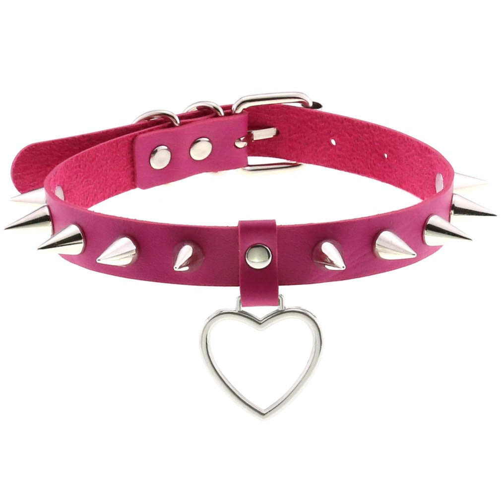 Punk Metal Tassel Rose Color Choker Necklace Sexy Spiked Neck Strap Clavicle Collar Men Necklaces Hollween Women Y2K Jeweley