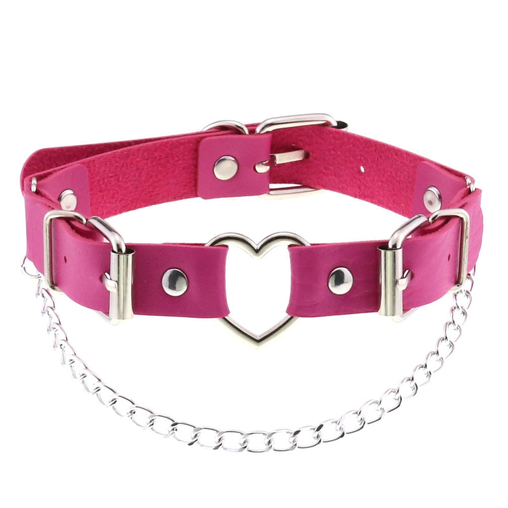 Punk Metal Tassel Rose Color Choker Necklace Sexy Spiked Neck Strap Clavicle Collar Men Necklaces Hollween Women Y2K Jeweley