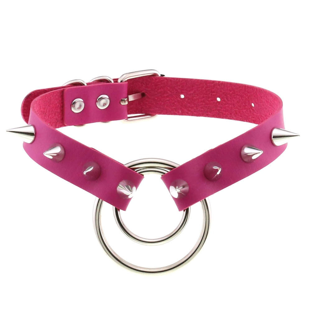 Punk Metal Tassel Rose Color Choker Necklace Sexy Spiked Neck Strap Clavicle Collar Men Necklaces Hollween Women Y2K Jeweley