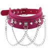 Punk Metal Tassel Rose Color Choker Necklace Sexy Spiked Neck Strap Clavicle Collar Men Necklaces Hollween Women Y2K Jeweley