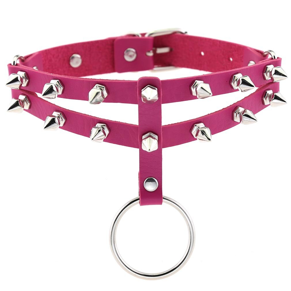Punk Metal Tassel Rose Color Choker Necklace Sexy Spiked Neck Strap Clavicle Collar Men Necklaces Hollween Women Y2K Jeweley