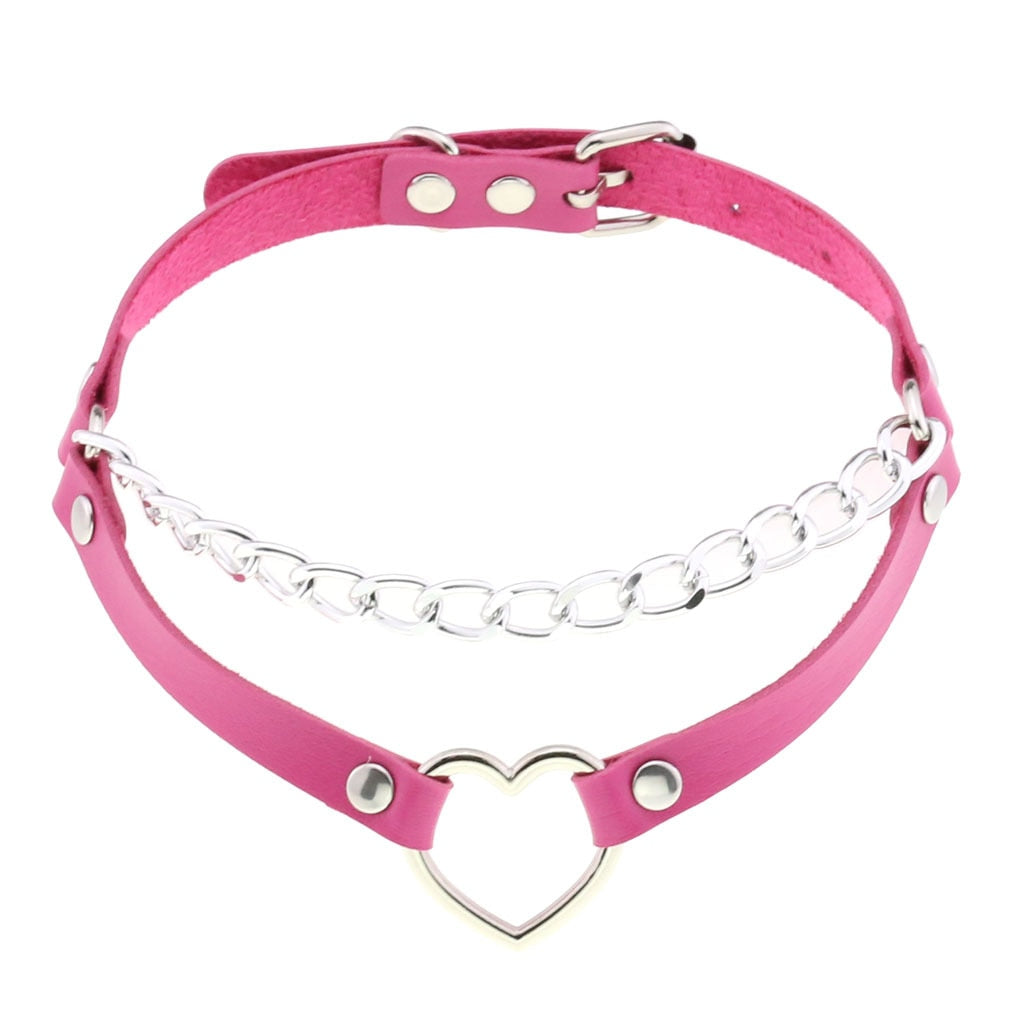 Punk Metal Tassel Rose Color Choker Necklace Sexy Spiked Neck Strap Clavicle Collar Men Necklaces Hollween Women Y2K Jeweley
