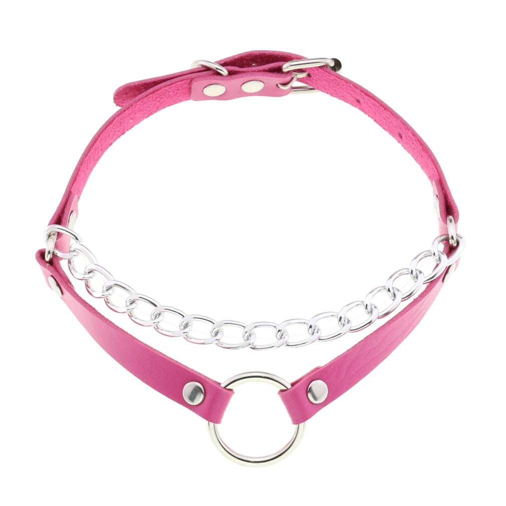 Punk Metal Tassel Rose Color Choker Necklace Sexy Spiked Neck Strap Clavicle Collar Men Necklaces Hollween Women Y2K Jeweley