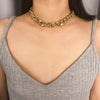Punk Miami Cuba Necklace neckline statement hip hop large aluminum gold thick chain necklace women's gold thick clavicle chain