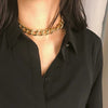 Punk Miami Cuba Necklace neckline statement hip hop large aluminum gold thick chain necklace women's gold thick clavicle chain