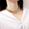 Punk Miami Cuba Necklace neckline statement hip hop large aluminum gold thick chain necklace women's gold thick clavicle chain