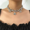 Punk Miami Cuban Choker Necklace Collar Statement Hip Hop Butterfly Big Chunky Aluminum Thick Chain Necklace Women Chocker 2021