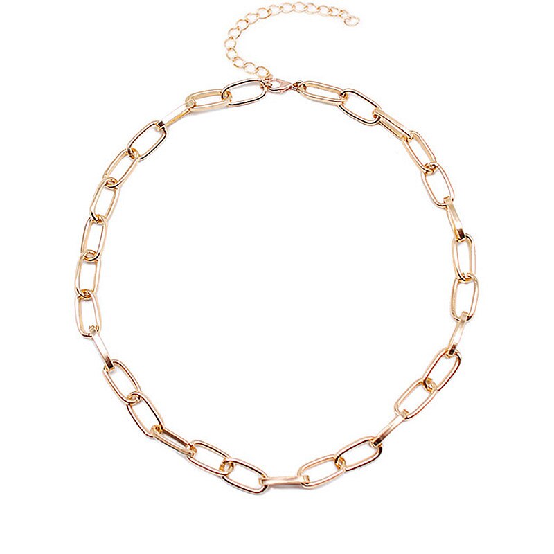 Punk Miami Cuban Choker Necklaces Collar Statement Hip Hop Big Chunky Gold Color Thick Link Chain Necklace Women Chocker Collana