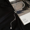 Punk Miami Cuban Round Bead Long Pendant Fall Winter Stainless Steel Sweater Chain   Cool Tide Cold Wind Hip-hop Clavicle Chain