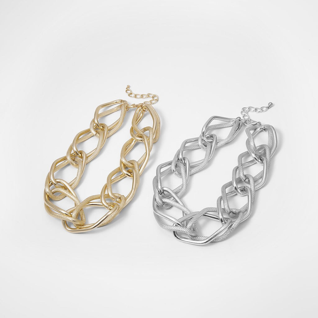 Punk Miami Cuban necklace necklace collar statement hip-hop big chunky aluminum gold color thick chain necklace women jewelry